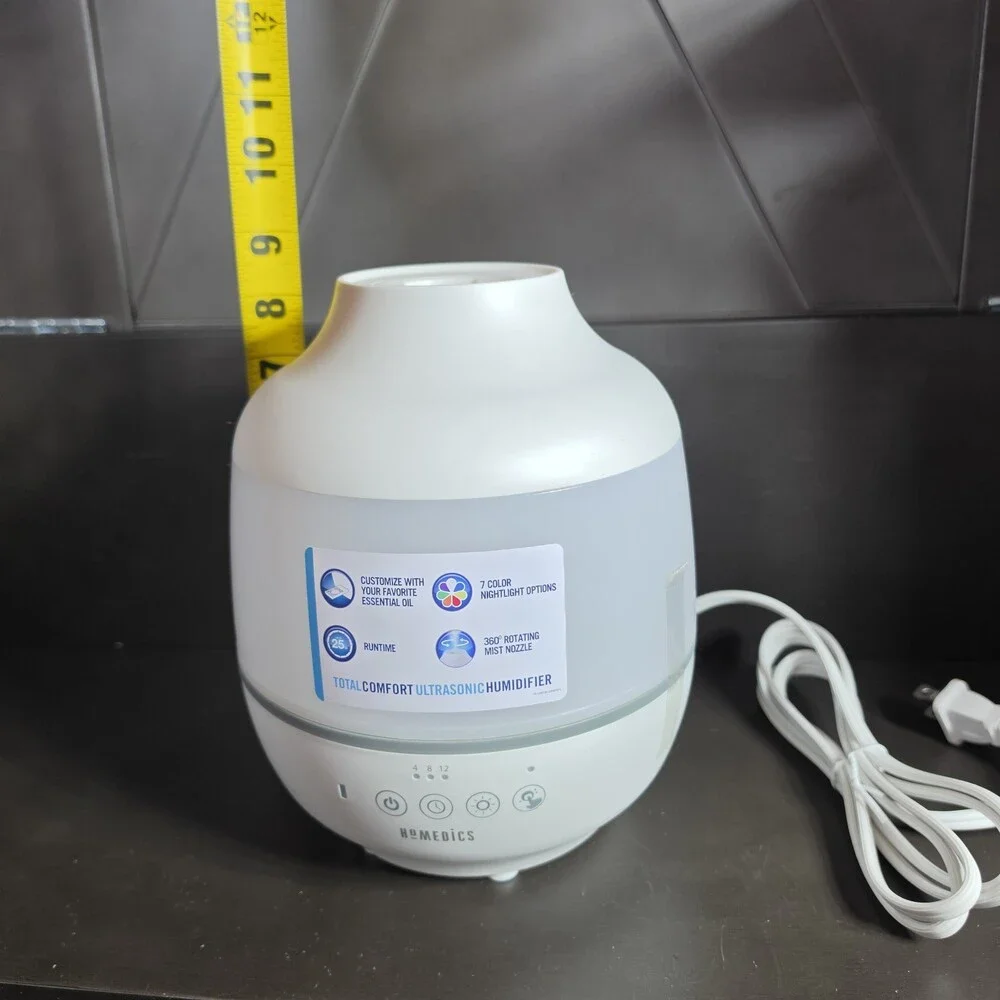 Homedics TotalComfort Cool Mist Ultrasonic Table Top Humidifier - White New Open